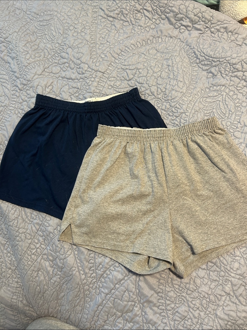 Lot Soffe Shorts Women's Casual Elastic-Waist Shorts - Navy and Light Gray